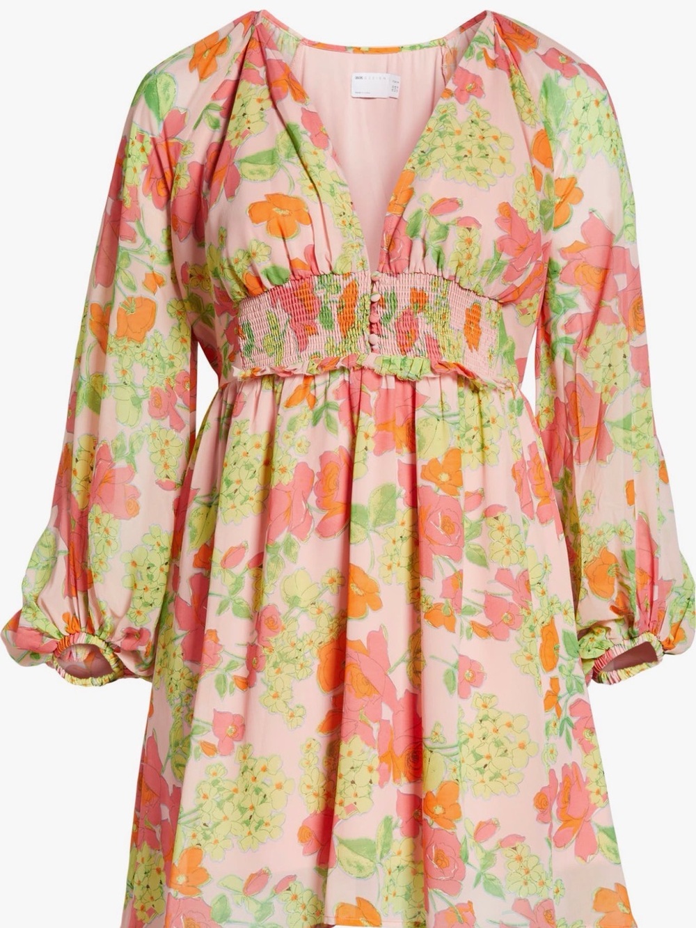 ASOS Maternity Pink Floral Smocked-Waist Maxi Dress